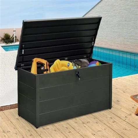 metal outdoor storage box with lid|galvanized metal box with lid.